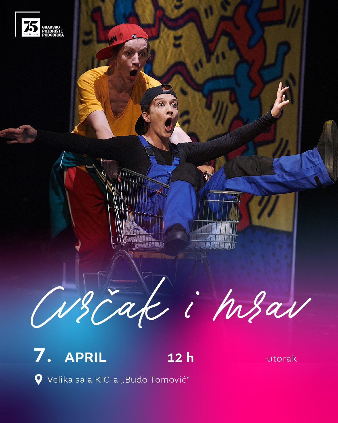 Mališani iz vrtića i škola sjutra gledaju predstavu „Cvrčak i mrav”(6+)