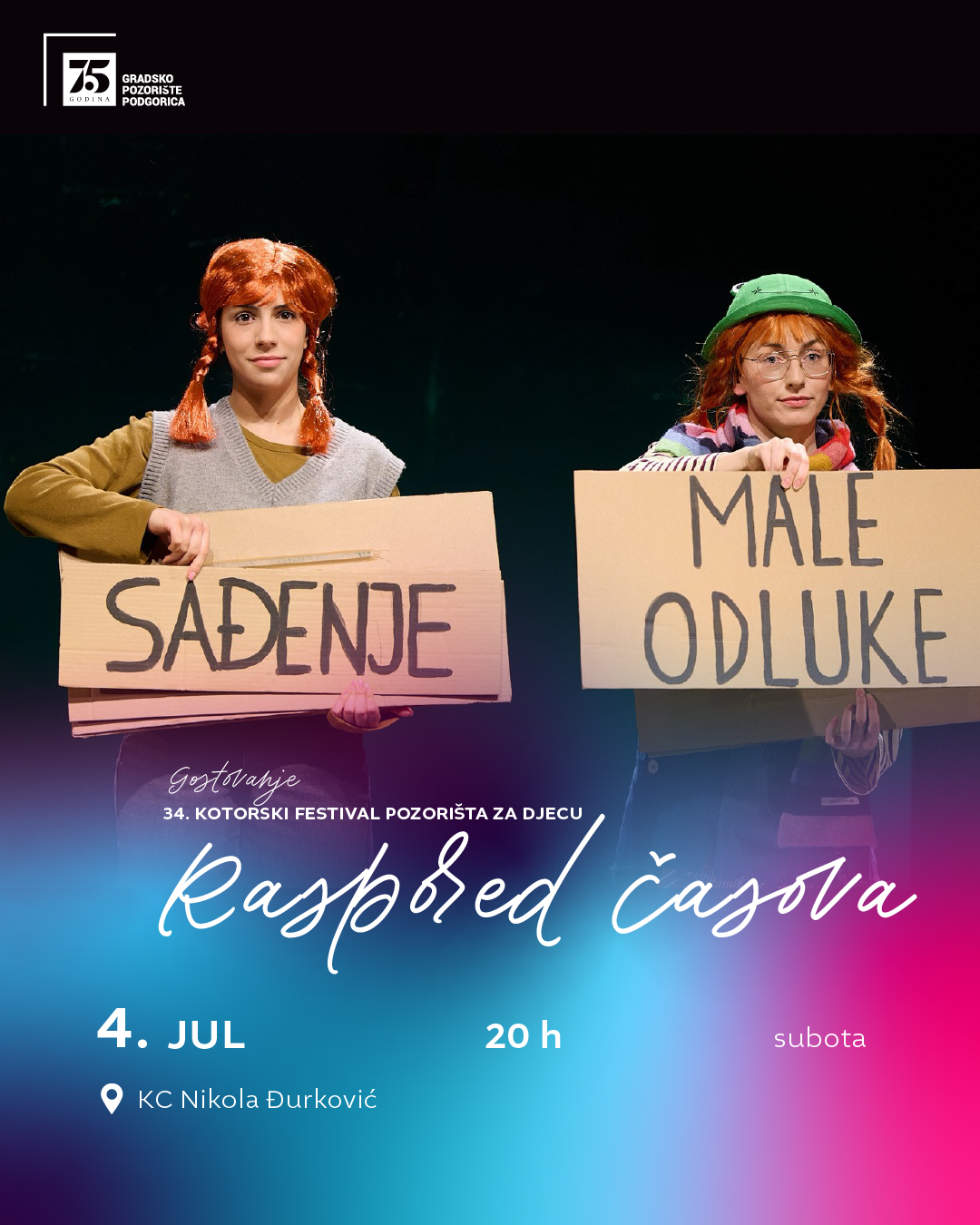 ,,Raspored časova"(12+) na Kotorskom festivalu pozorišta za djecu