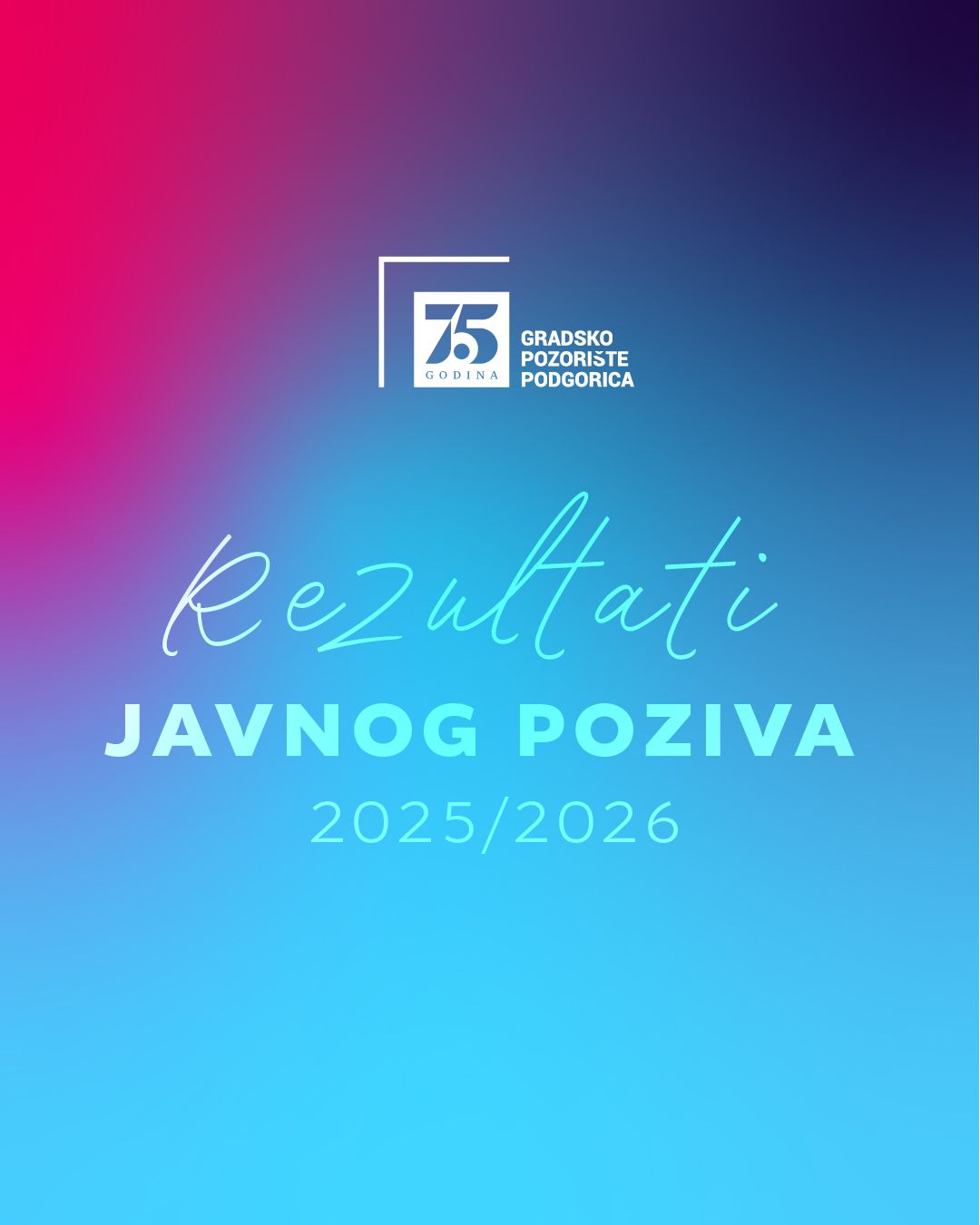 Rezultati Javnog poziva za autore i autorske timove za 2025/2026
